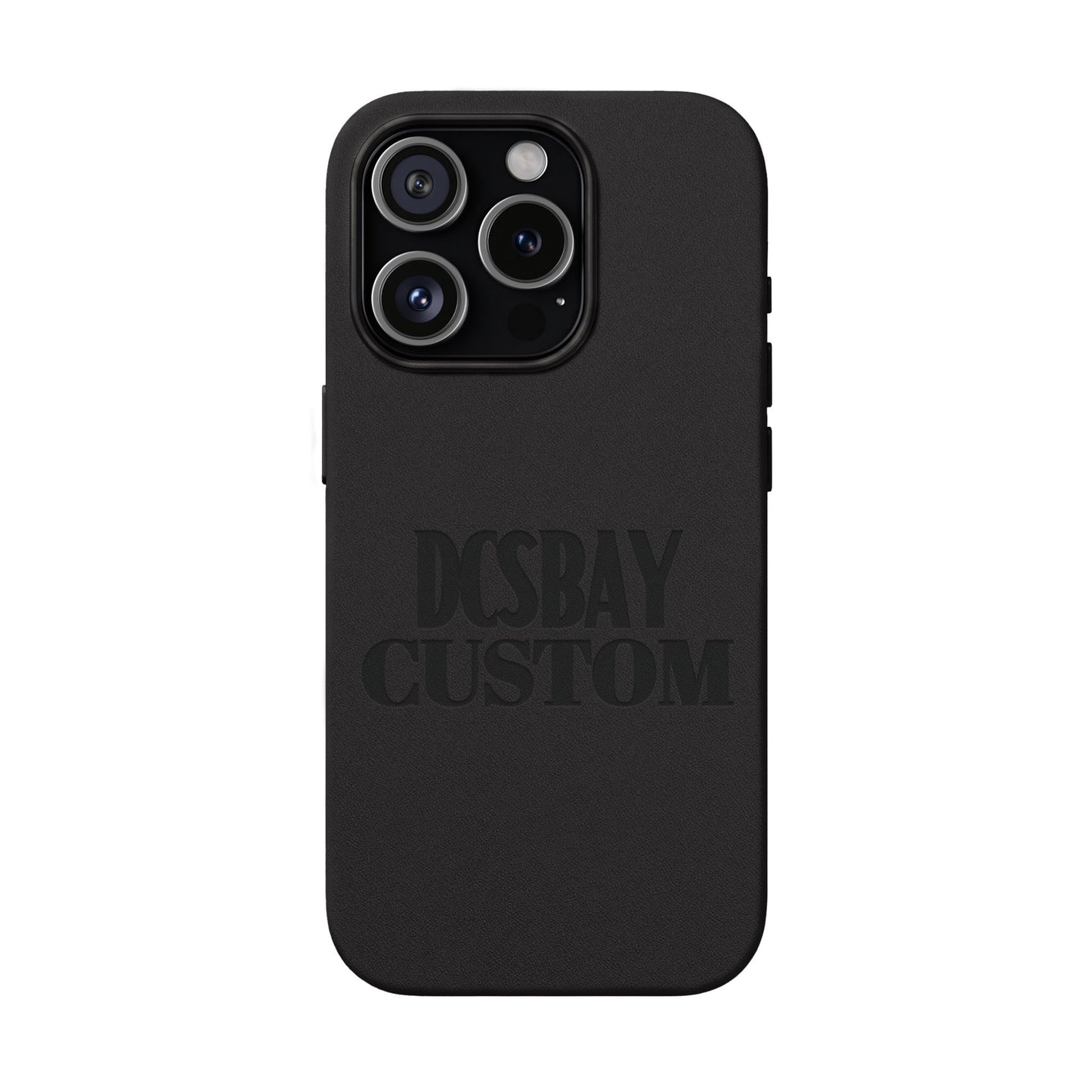 Engraved PU Leather Phone Case — Minimal Bear Silhouette