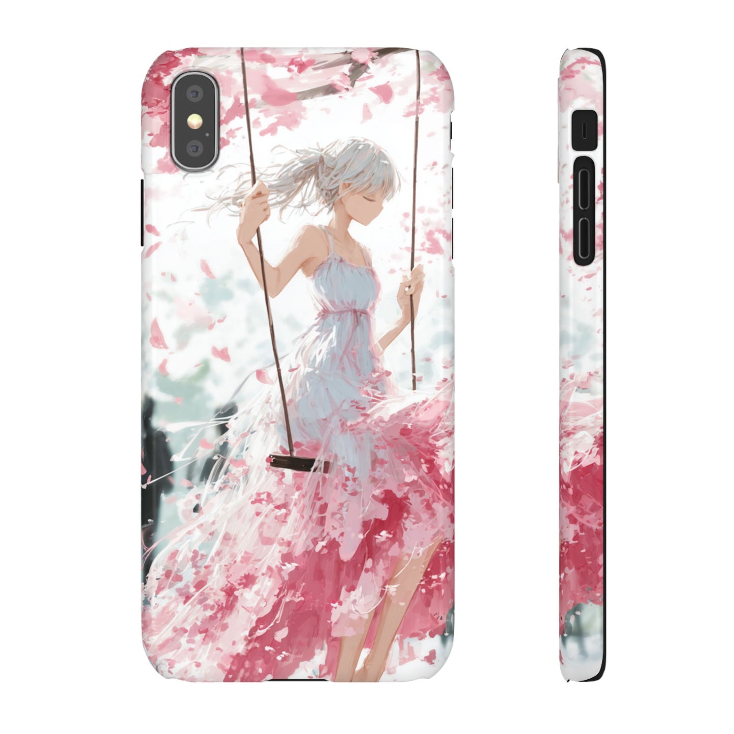 Elegant Floral Snap Cases for iPhone, Personalized Phone Covers, Cute Spring Gifts, Anime Aesthetic Accessories, Flower-themed Cell [...]