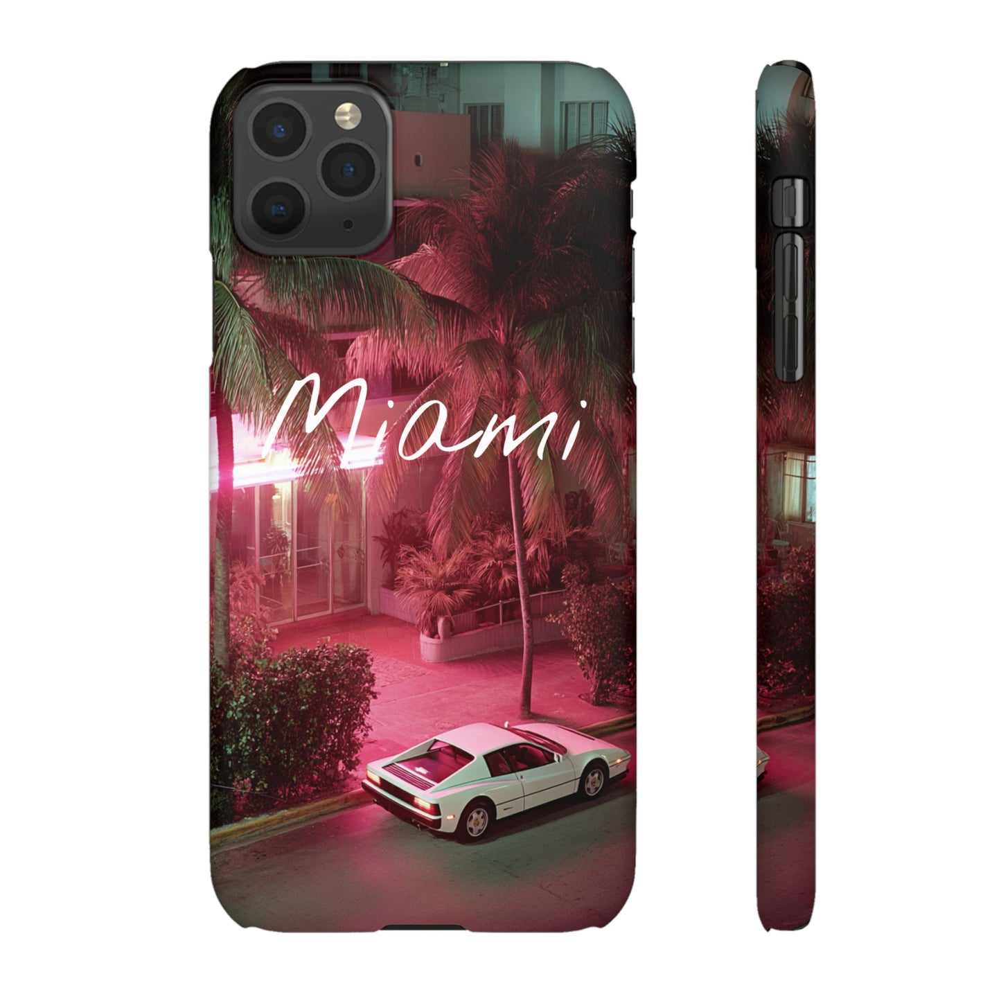 Miami Vibes Snap Case, Tropical Phone Cover, Summer Accessory, Gift for Travel Lovers, Neon Aesthetic, Beach-themed Tech