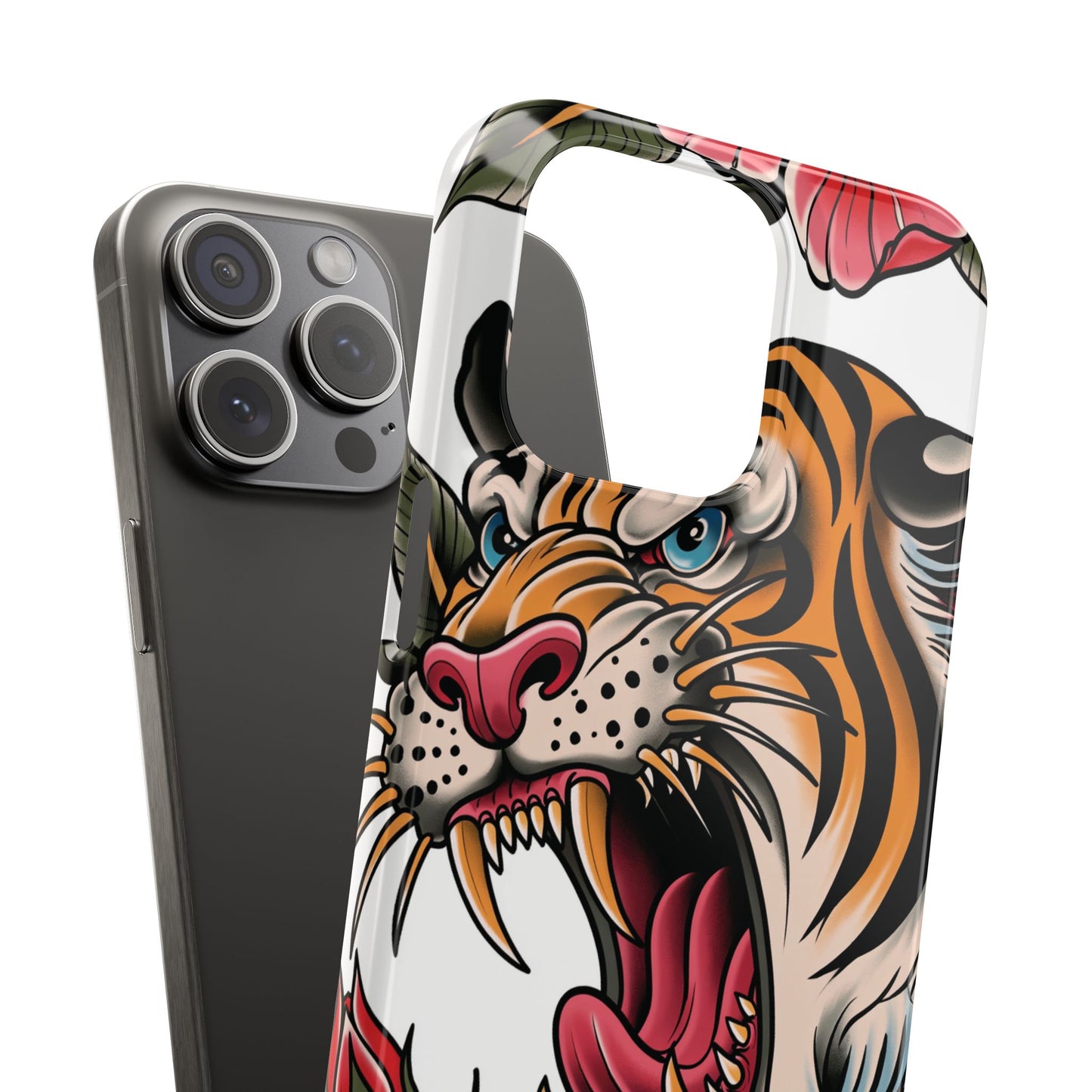 Tiger Floral Phone Case — Vintage Roaring Tiger Snap Case