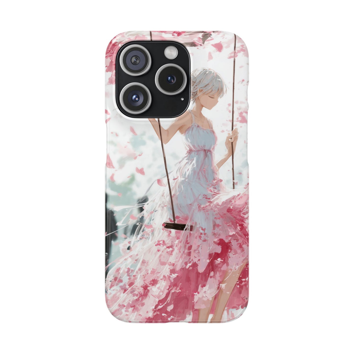 Elegant Floral Snap Cases for iPhone, Personalized Phone Covers, Cute Spring Gifts, Anime Aesthetic Accessories, Flower-themed Cell [...]