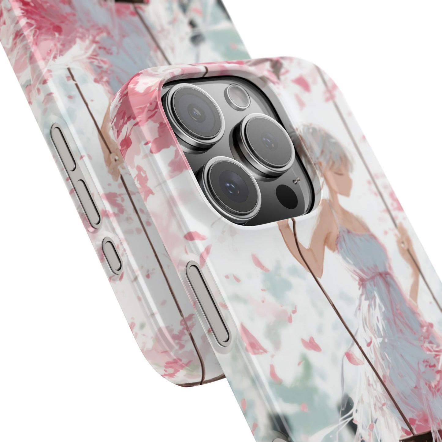 Elegant Floral Snap Cases for iPhone, Personalized Phone Covers, Cute Spring Gifts, Anime Aesthetic Accessories, Flower-themed Cell [...]