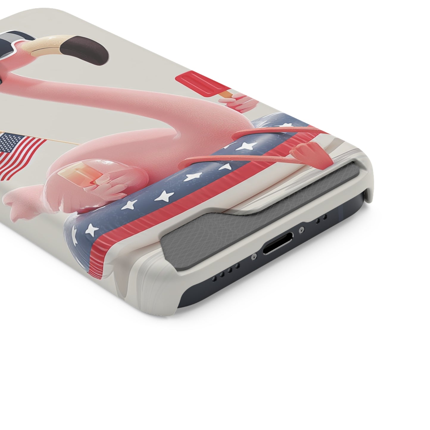 Summer Vibes Phone Case with Card Holder, Cute Flamingo Design, Tropical Cell Phone Accessory, Beach Lover Gift, Fun Summer Accessory, [...]