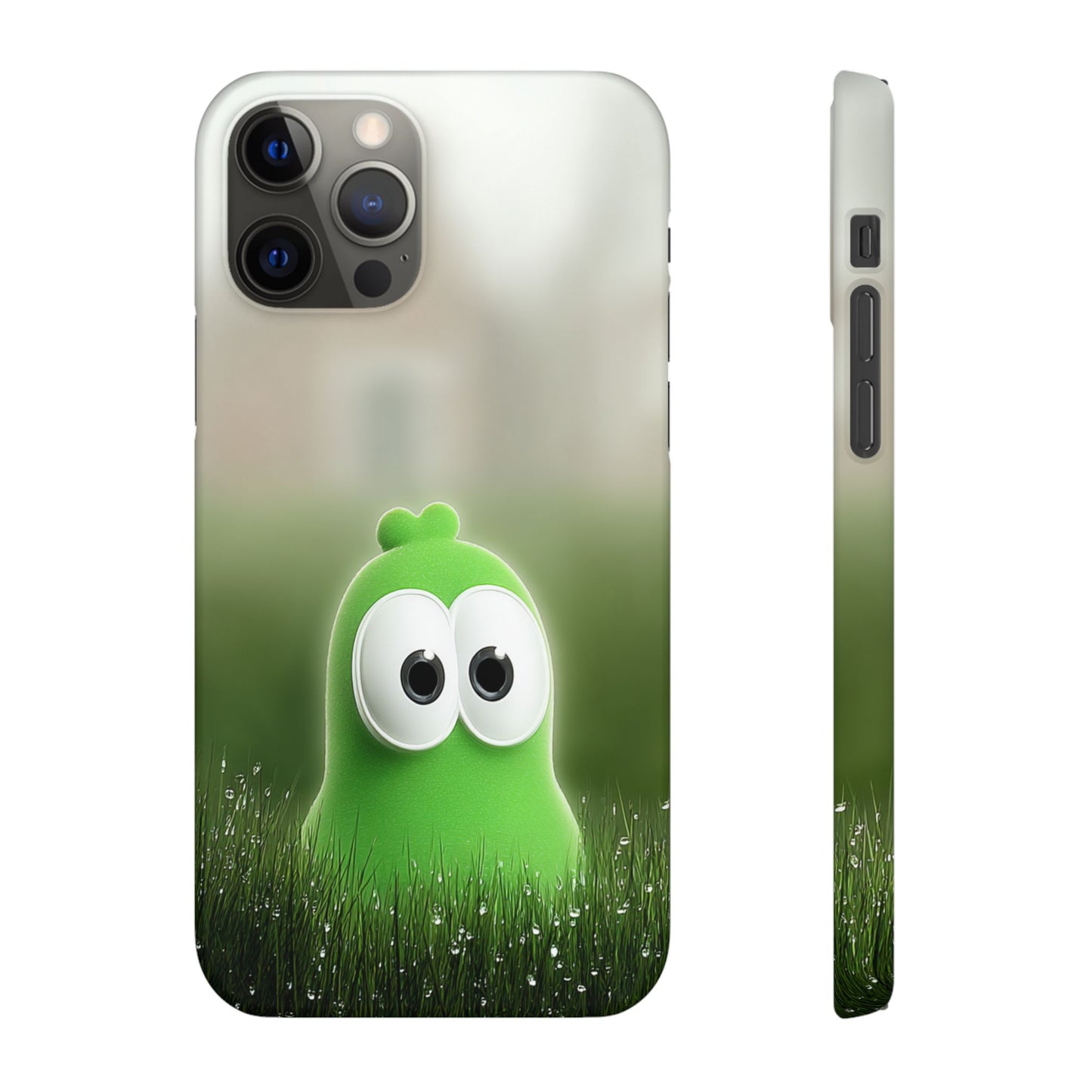 Cute Green Creature Phone Case, Snap Cases, Green Monster Phone Cover, Fun Phone Accessory, Playful Gift for Kids