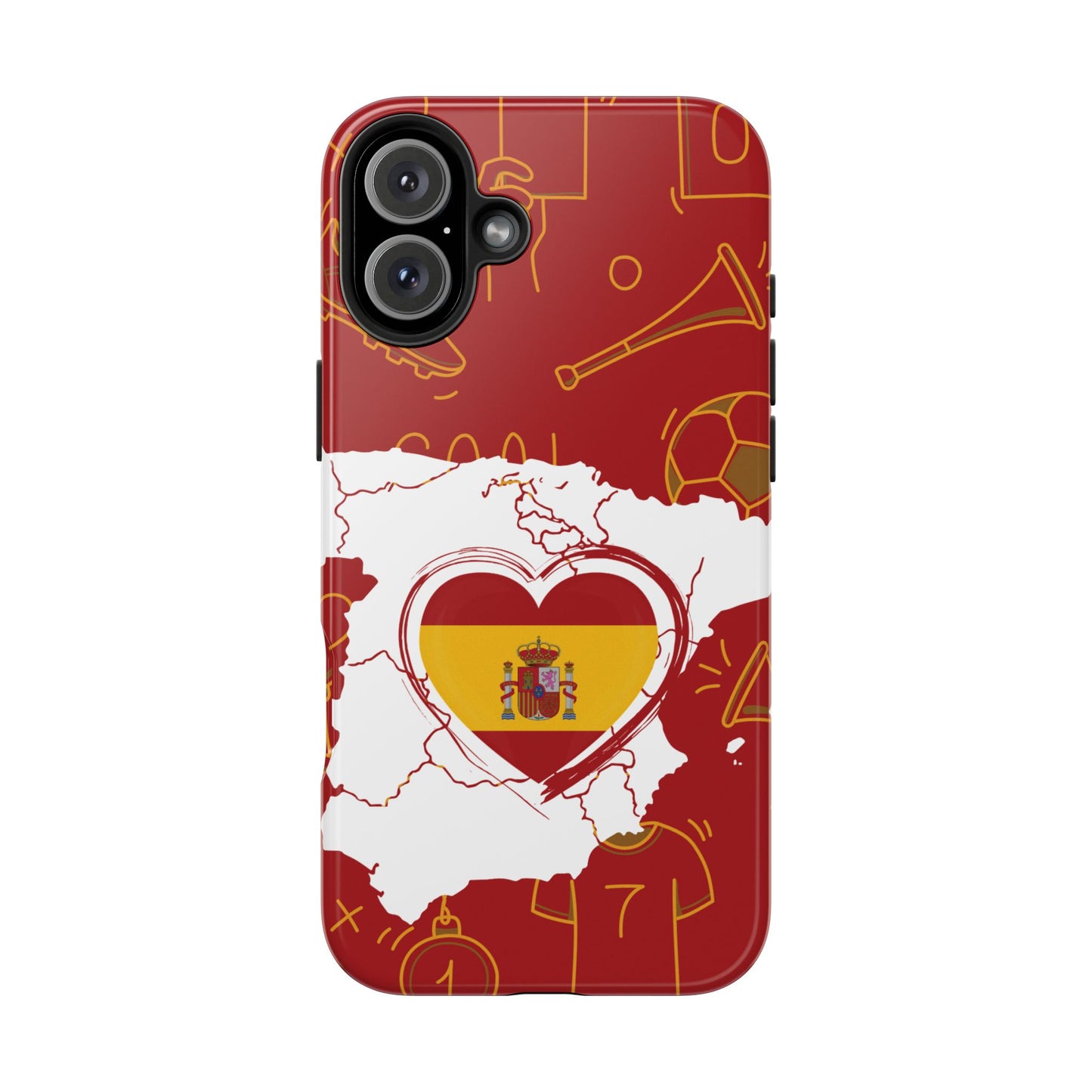 Spain Football Flag Tough Phone Case — Spain Soccer Fan World Cup Theme, Durable Protective Phone Cover