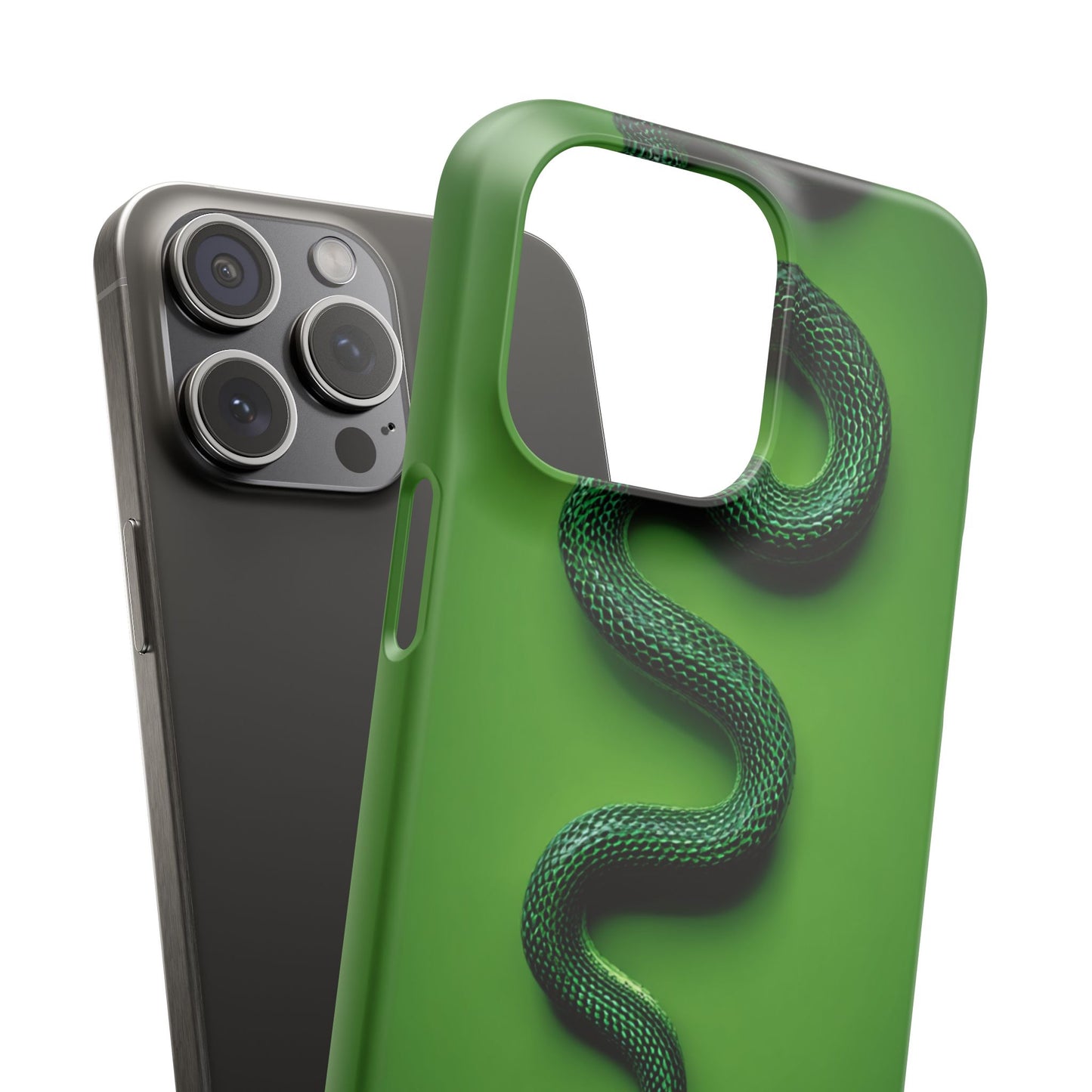 Green Snake Snap Case for iPhone, Stylish Phone Cover, Unique Gift, Trendy Accessory, Birthday, Nature Lover's Phone Case