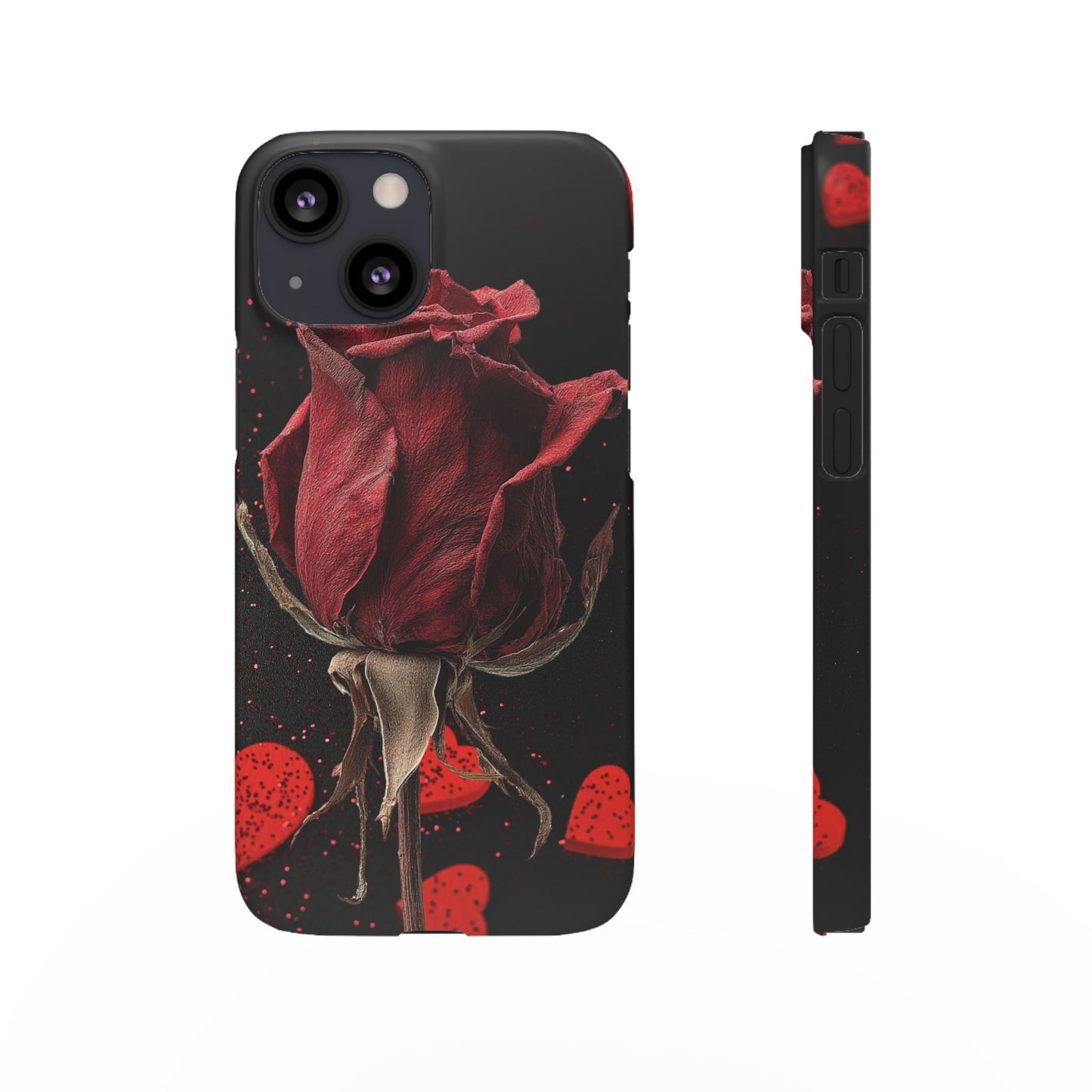 Romantic Rose Snap Case, Floral Phone Cover, Valentines Day Gift, Trendy Mobile Accessory, Heart Design Case, Elegant Phone Protector