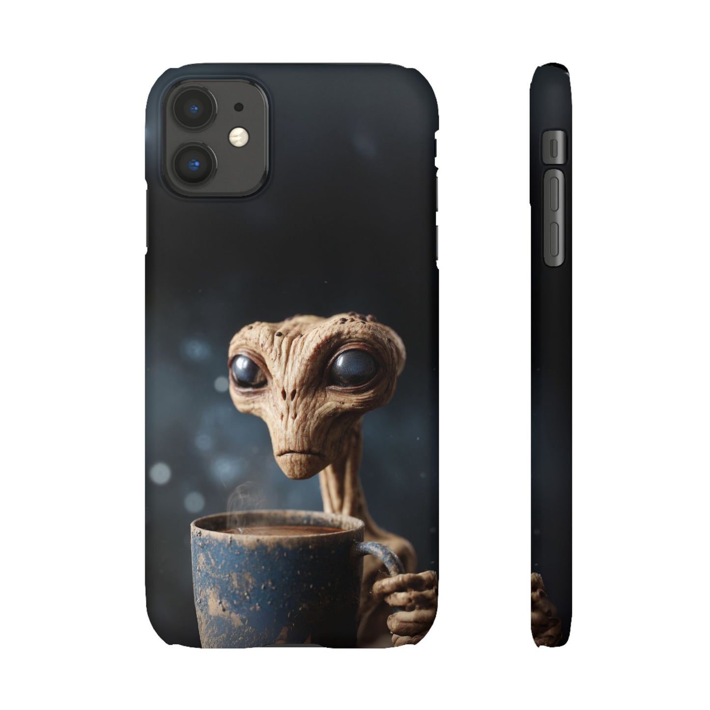 Alien Coffee Snap Case, Unique Phone Cover, Pop Culture Accessory, Gift for Sci-Fi Lovers, Customizable Phone Case