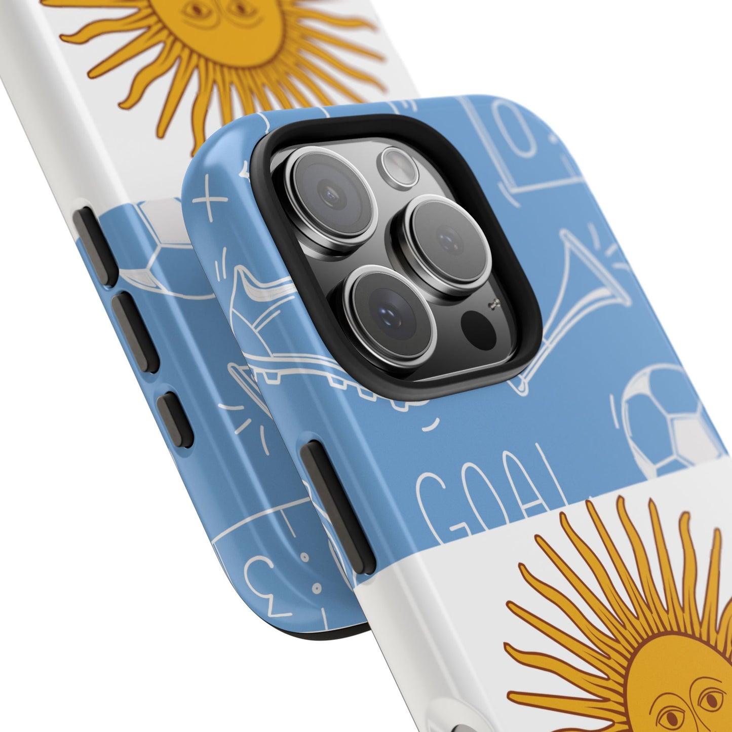 Argentina Flag Tough Phone Case — Soccer Sun Design, Durable Protective Phone Cover