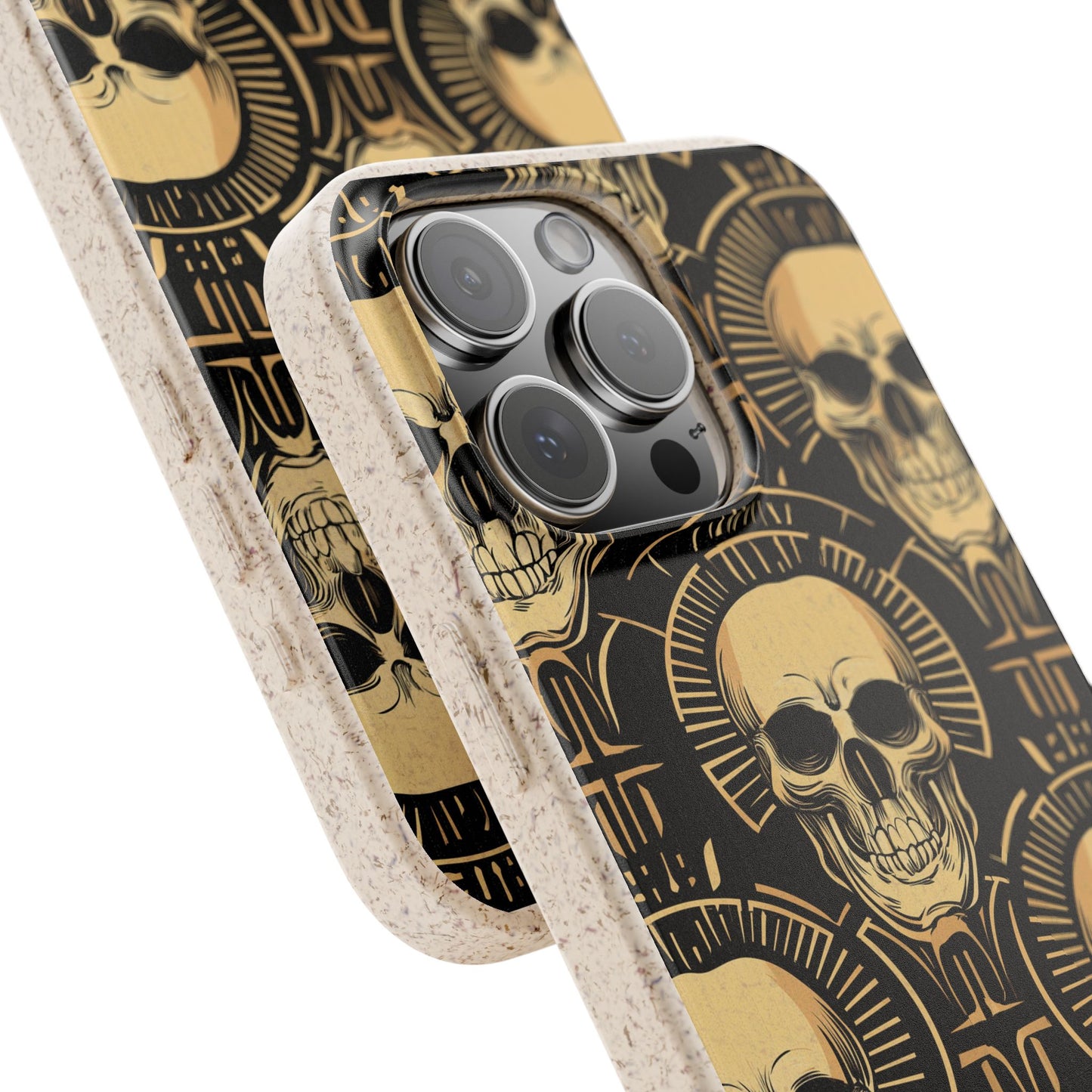 Skull Biodegradable Phone Case, Eco-Friendly iPhone Cover, Sustainable Gift, Cool Skull Design, Skull Art Accessories, Halloween Decor