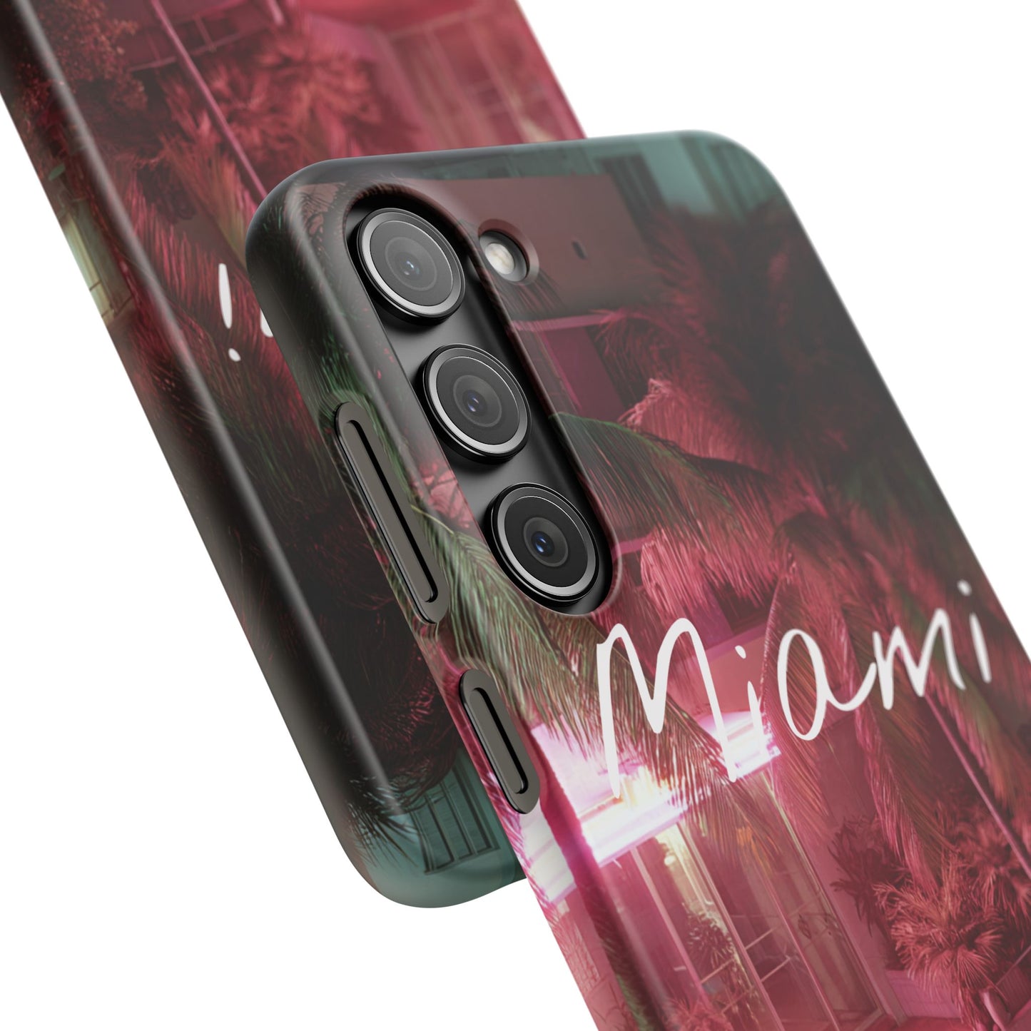 Miami Vibes Snap Case, Tropical Phone Cover, Summer Accessory, Gift for Travel Lovers, Neon Aesthetic, Beach-themed Tech