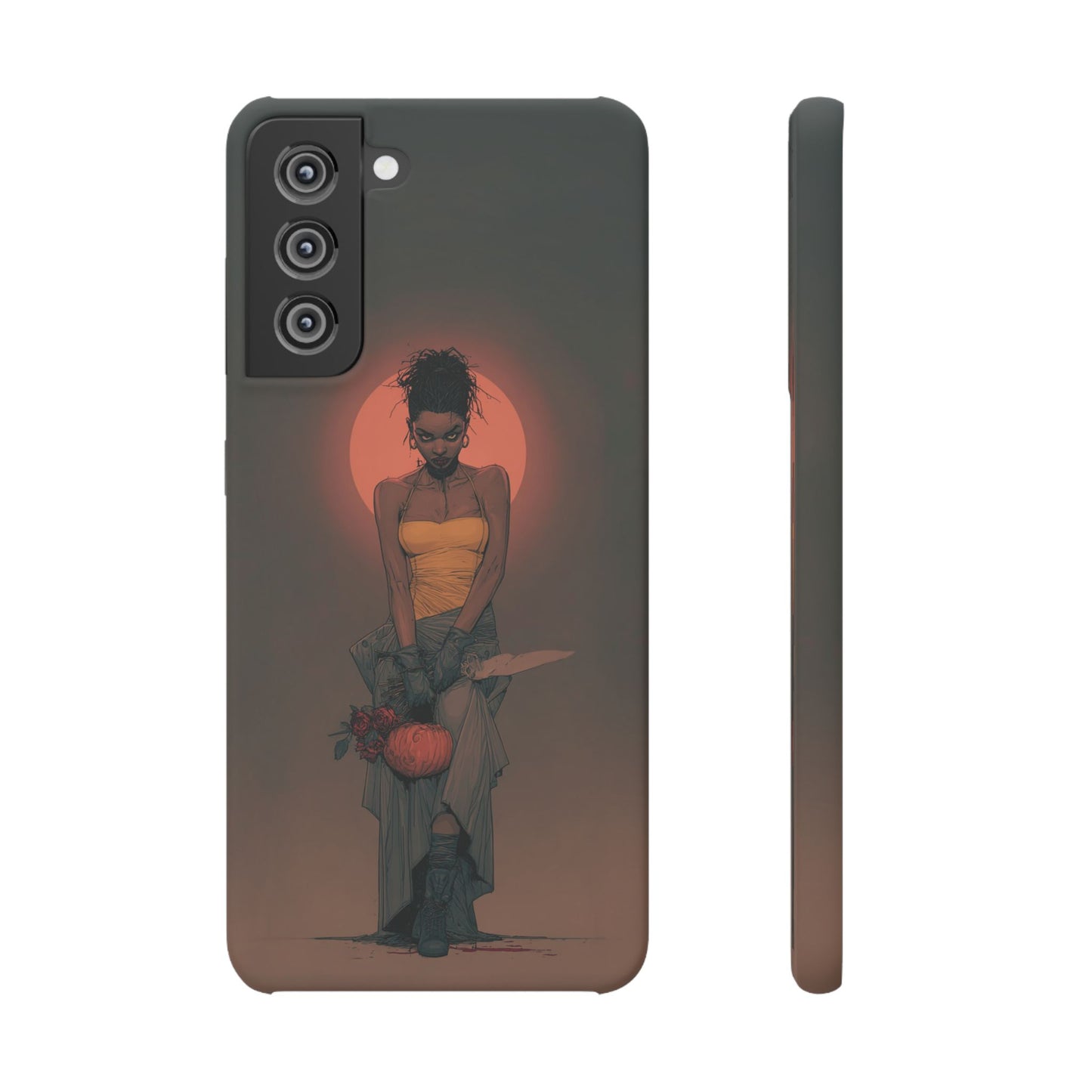 Creepy Vampire Girl Snap Case, Halloween Style iPhone Samsung Cover, Spooky Gothic Phone Accessories, Scary Horror Character Device