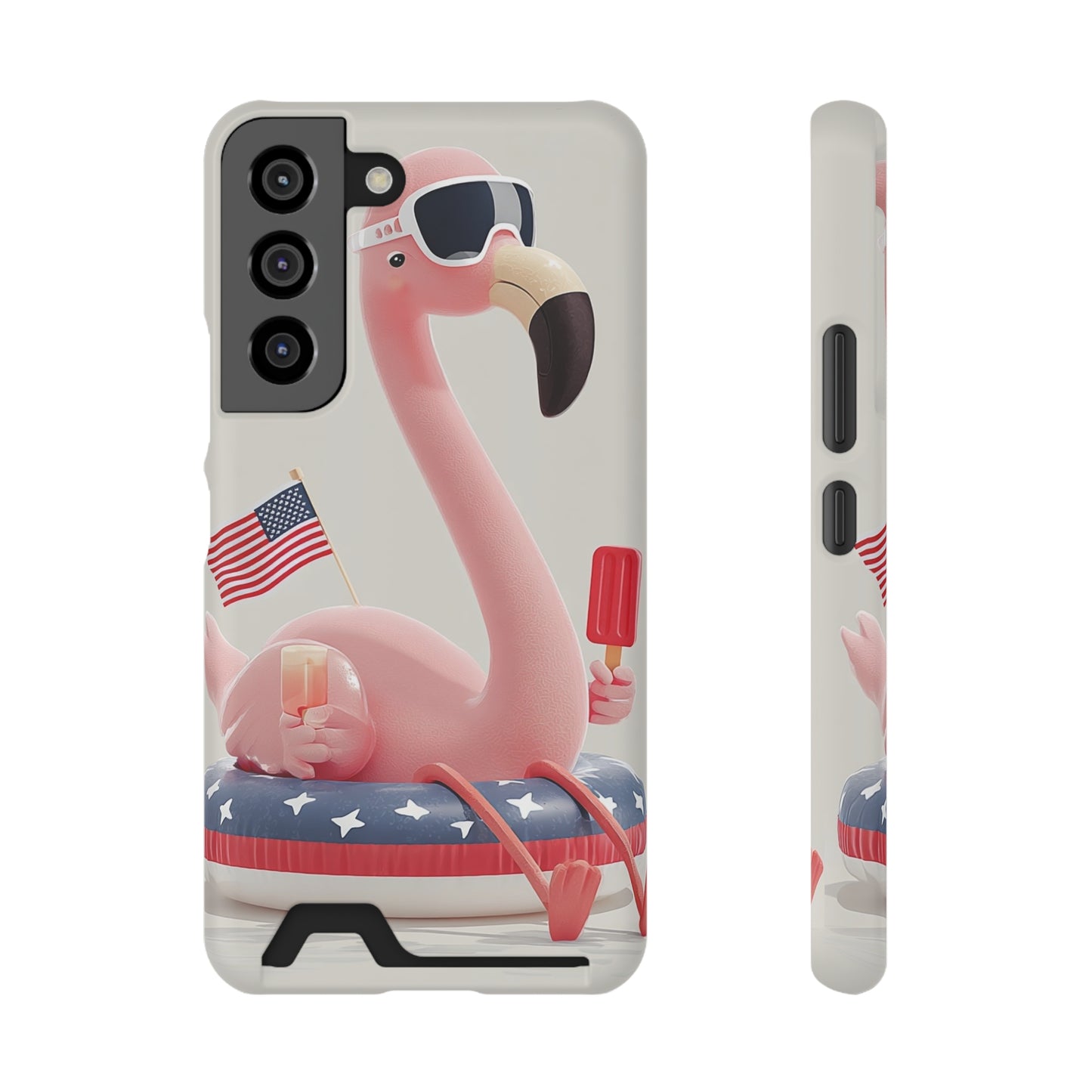 Summer Vibes Phone Case with Card Holder, Cute Flamingo Design, Tropical Cell Phone Accessory, Beach Lover Gift, Fun Summer Accessory, [...]