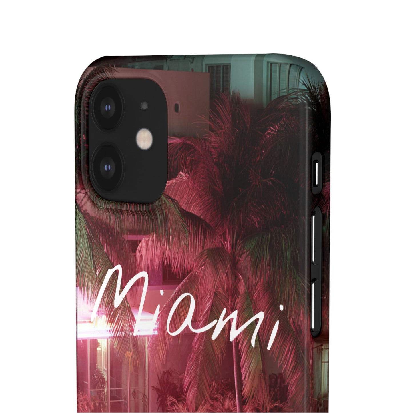 Miami Vibes Snap Case, Tropical Phone Cover, Summer Accessory, Gift for Travel Lovers, Neon Aesthetic, Beach-themed Tech