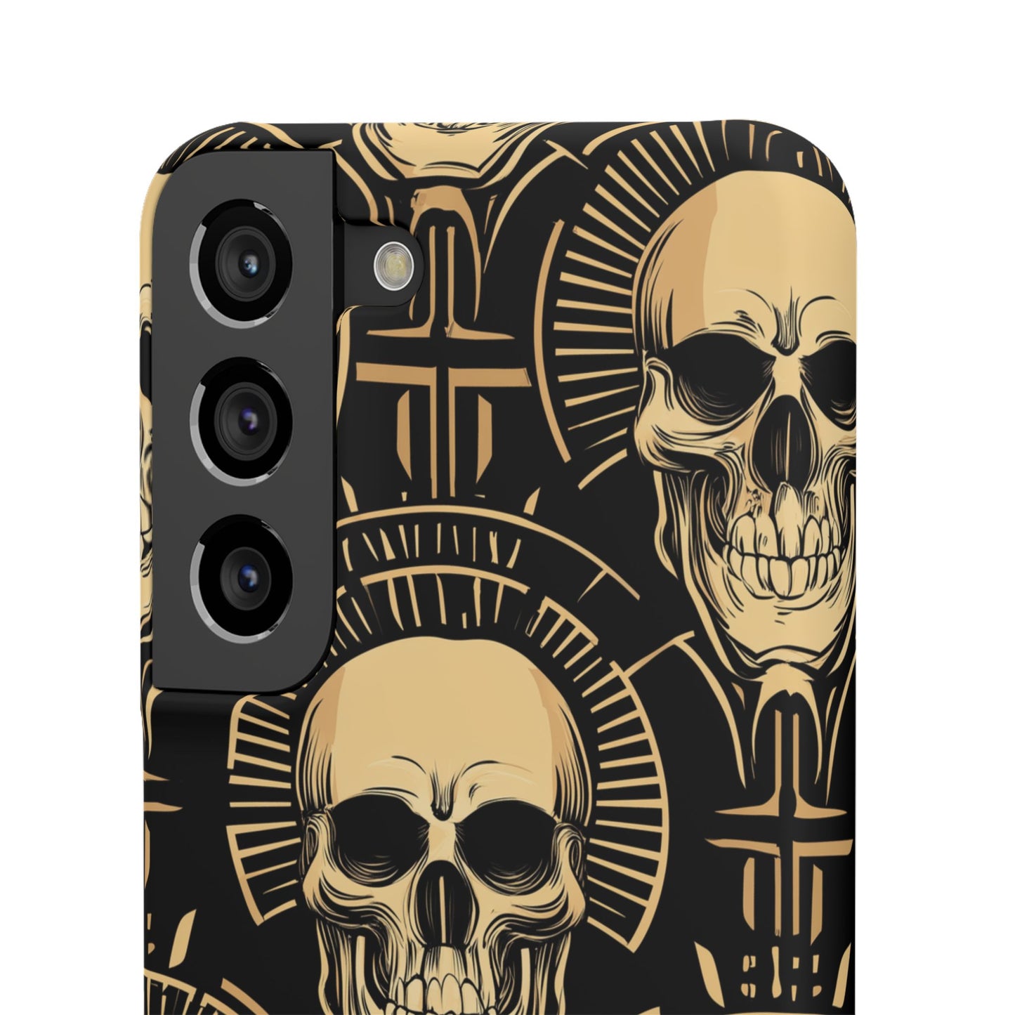 Skull Print Snap Case, Edgy Phone Cover for Goth Lovers, Protective Shell for Halloween, Unique Gift for Him or Her