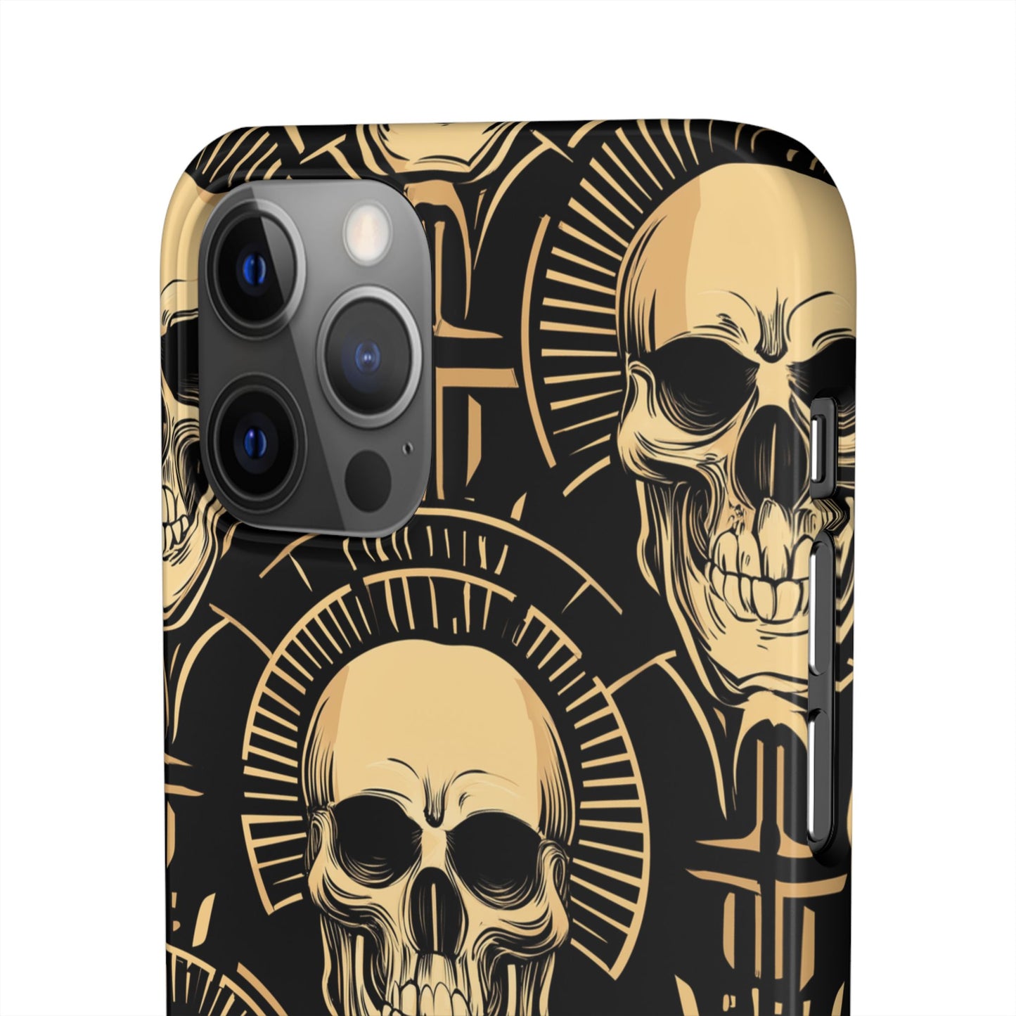 Skull Print Snap Case, Edgy Phone Cover for Goth Lovers, Protective Shell for Halloween, Unique Gift for Him or Her