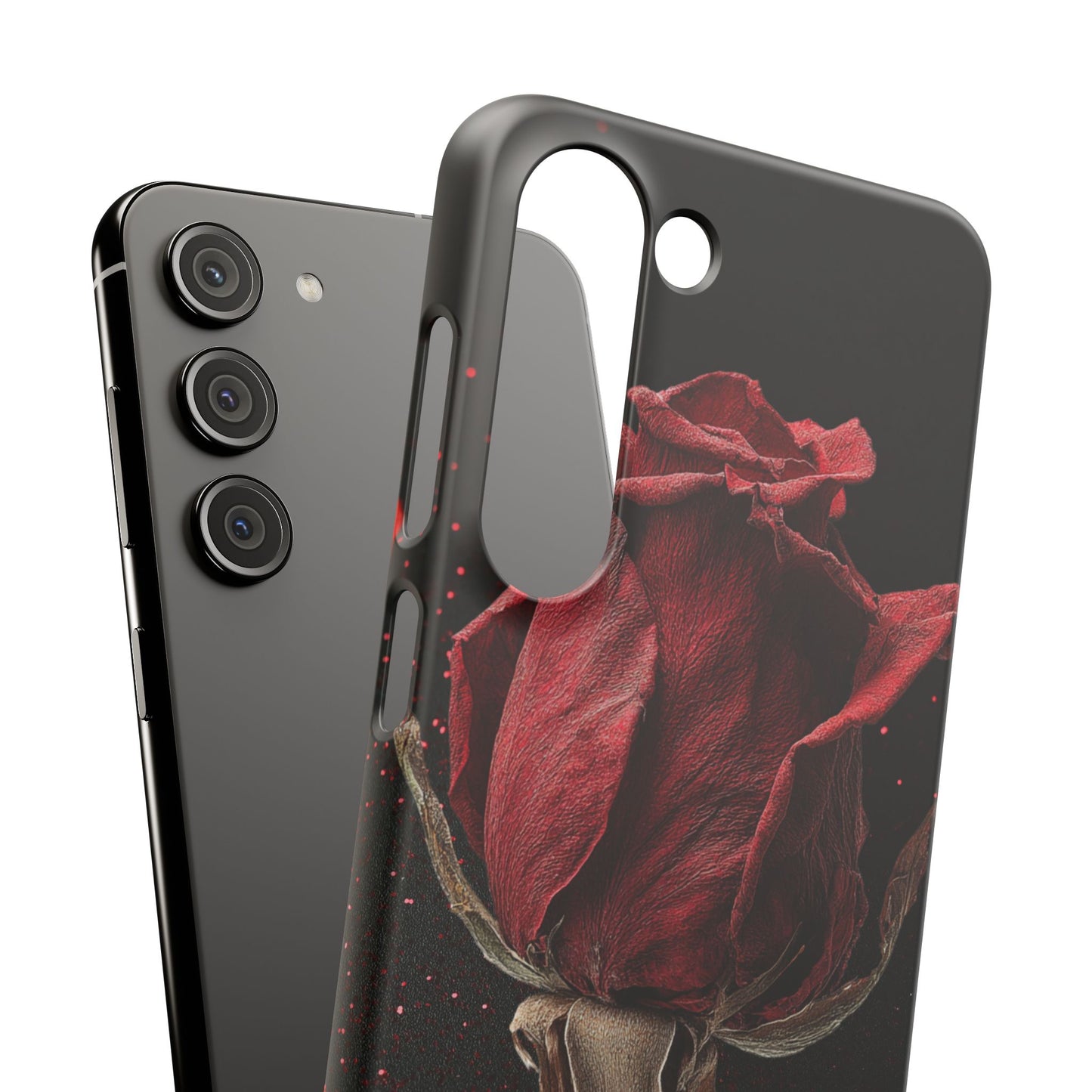 Romantic Rose Snap Case, Floral Phone Cover, Valentines Day Gift, Trendy Mobile Accessory, Heart Design Case, Elegant Phone Protector