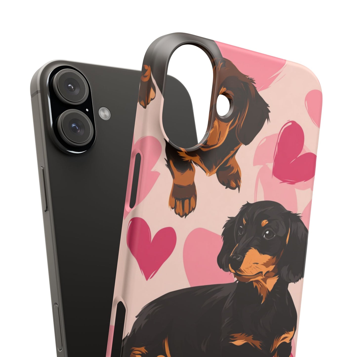 Pink Dachshund Love Phone Case for Iphone and Samsung Customistion and Free Shipping Avvialable