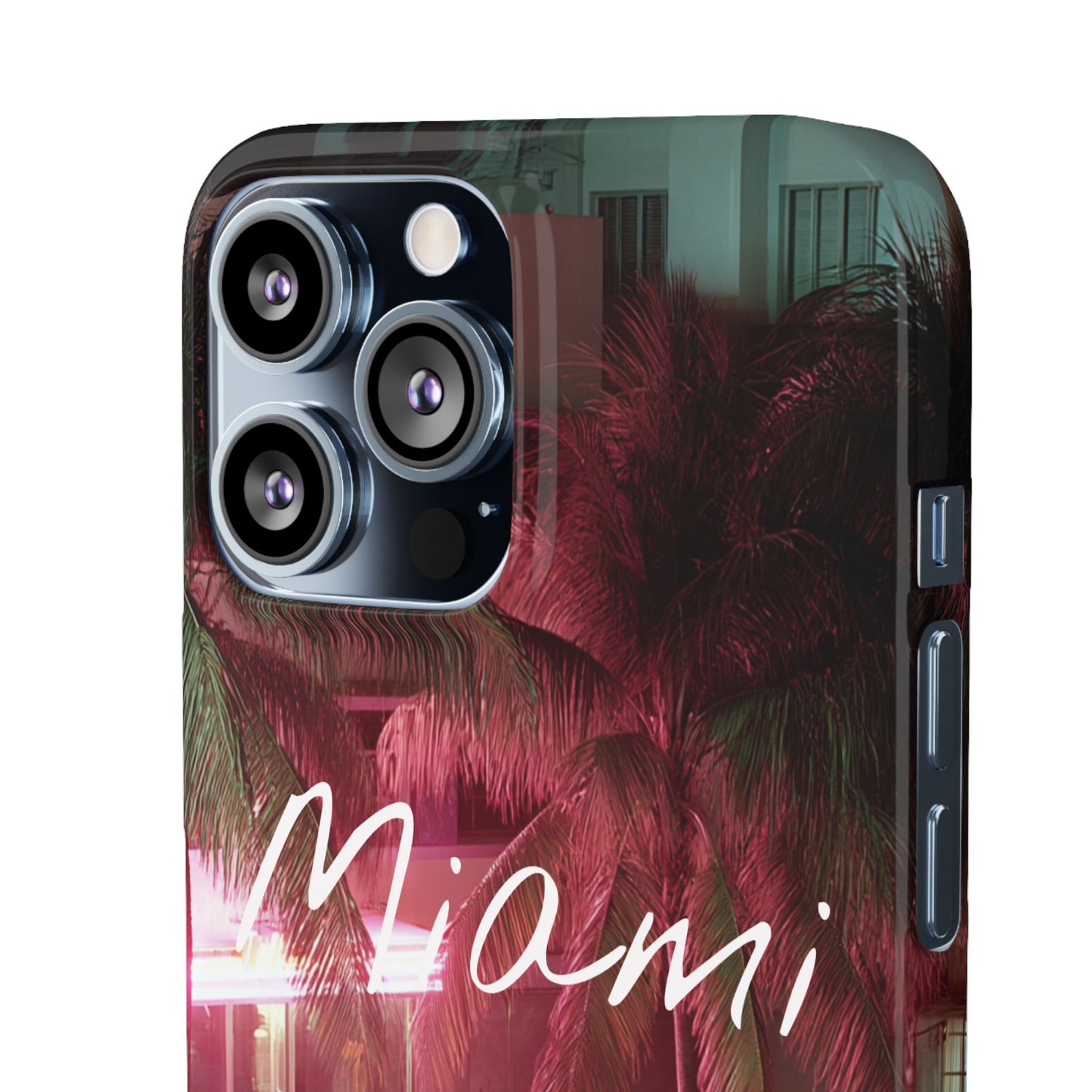 Miami Vibes Snap Case, Tropical Phone Cover, Summer Accessory, Gift for Travel Lovers, Neon Aesthetic, Beach-themed Tech
