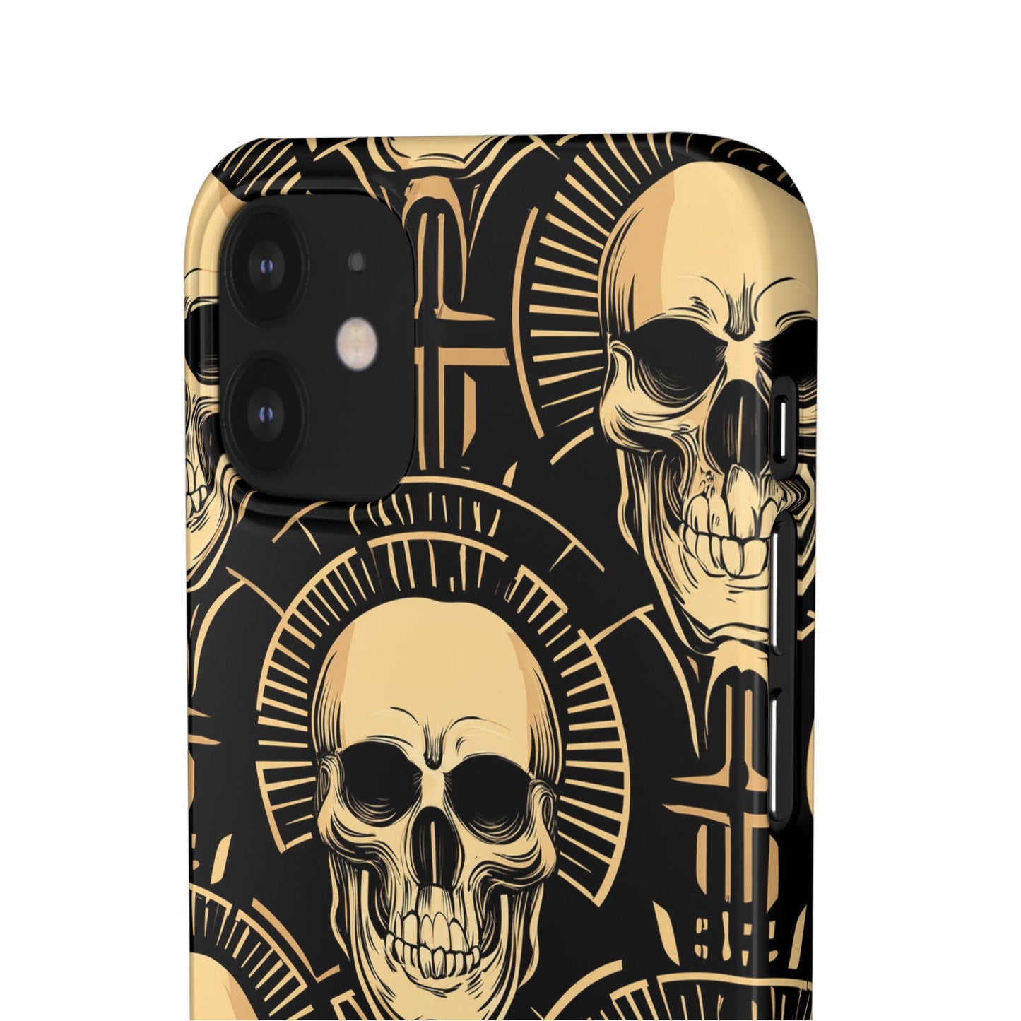 Skull Print Snap Case, Edgy Phone Cover for Goth Lovers, Protective Shell for Halloween, Unique Gift for Him or Her