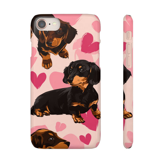 Pink Dachshund Love Phone Case for Iphone and Samsung Customistion and Free Shipping Avvialable