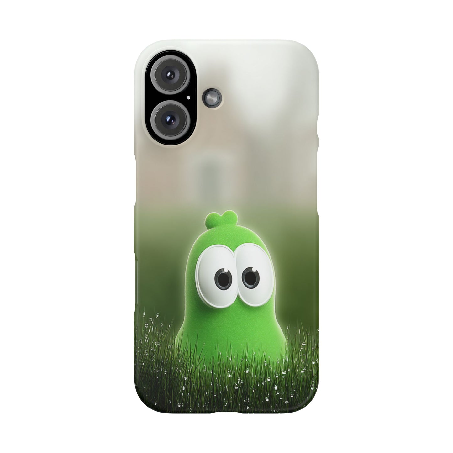 Cute Green Creature Phone Case, Snap Cases, Green Monster Phone Cover, Fun Phone Accessory, Playful Gift for Kids