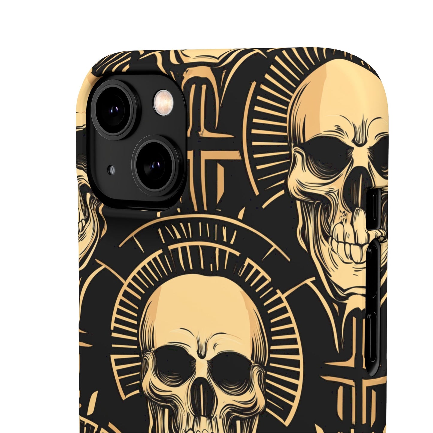 Skull Print Snap Case, Edgy Phone Cover for Goth Lovers, Protective Shell for Halloween, Unique Gift for Him or Her