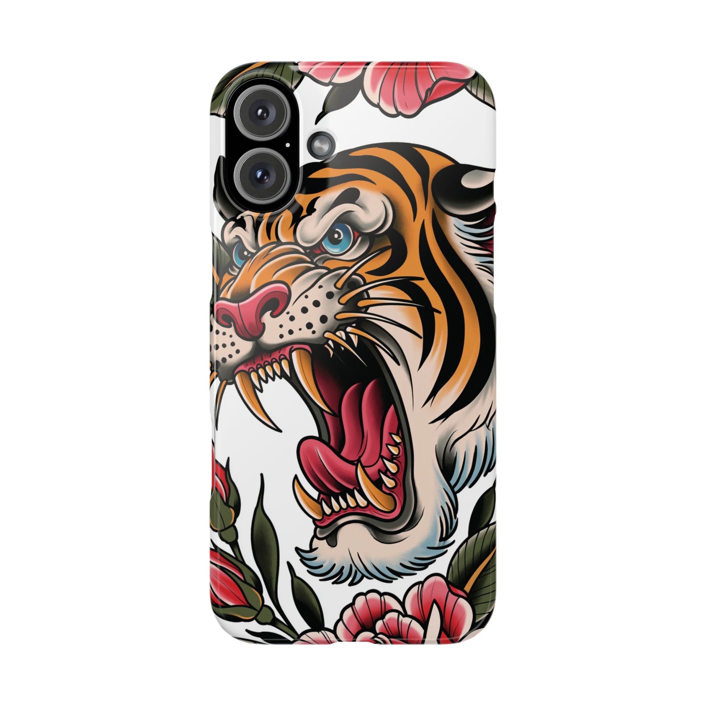 Tiger Floral Phone Case — Vintage Roaring Tiger Snap Case
