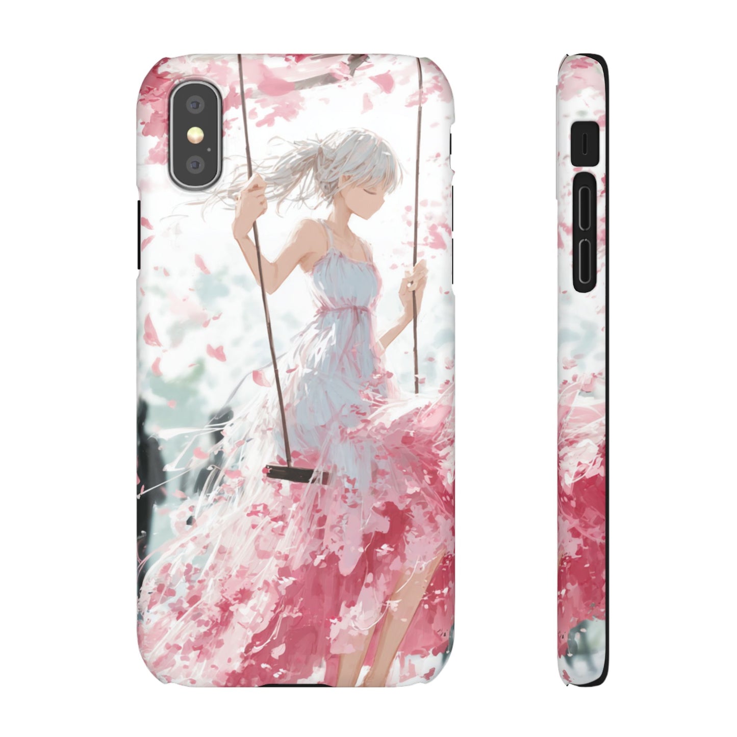 Elegant Floral Snap Cases for iPhone, Personalized Phone Covers, Cute Spring Gifts, Anime Aesthetic Accessories, Flower-themed Cell [...]
