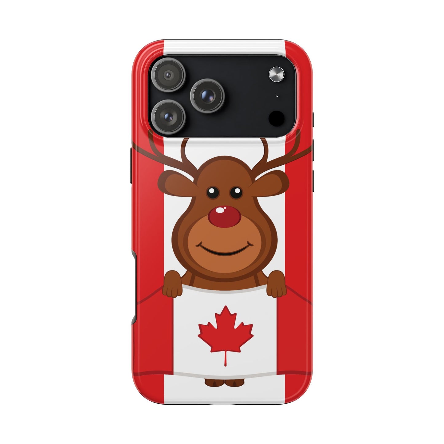 Canadian Reindeer Tough Phone Case – Cute Maple Leaf Canada Holiday Phone Cover