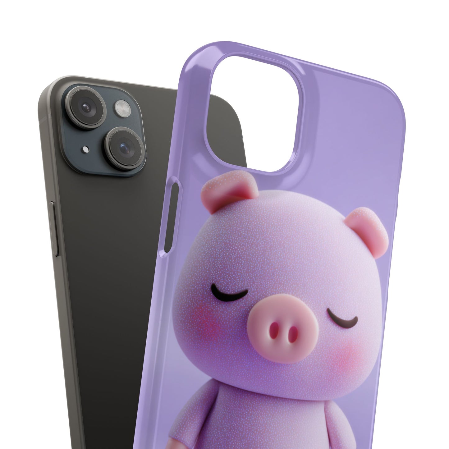 Cute Pig Snap Case for iPhone, Animal Lovers Phone Cover, Kawaii Aesthetic Accessory, Birthday Gift, Unique Phone Protection