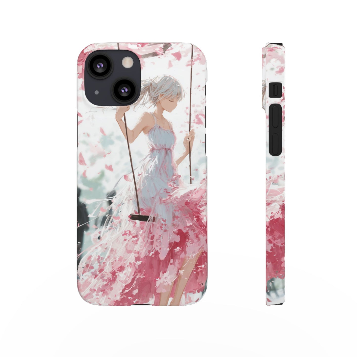 Elegant Floral Snap Cases for iPhone, Personalized Phone Covers, Cute Spring Gifts, Anime Aesthetic Accessories, Flower-themed Cell [...]