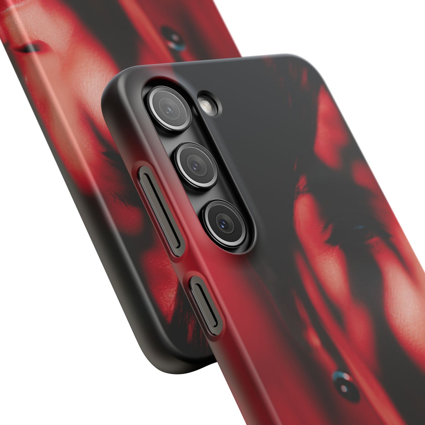 Stylish Snap Cases for Phone, Artistic Phone Cover, Unique Gifts, Red Aesthetic Case, Trendy Accessory, Vibrant Protection