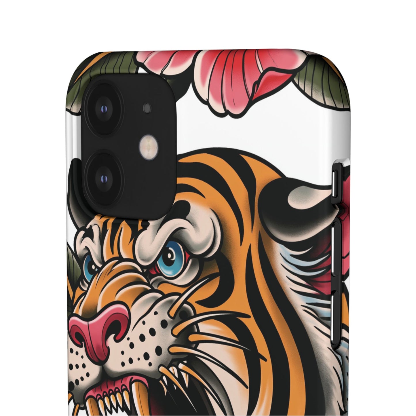 Tiger Floral Phone Case — Vintage Roaring Tiger Snap Case