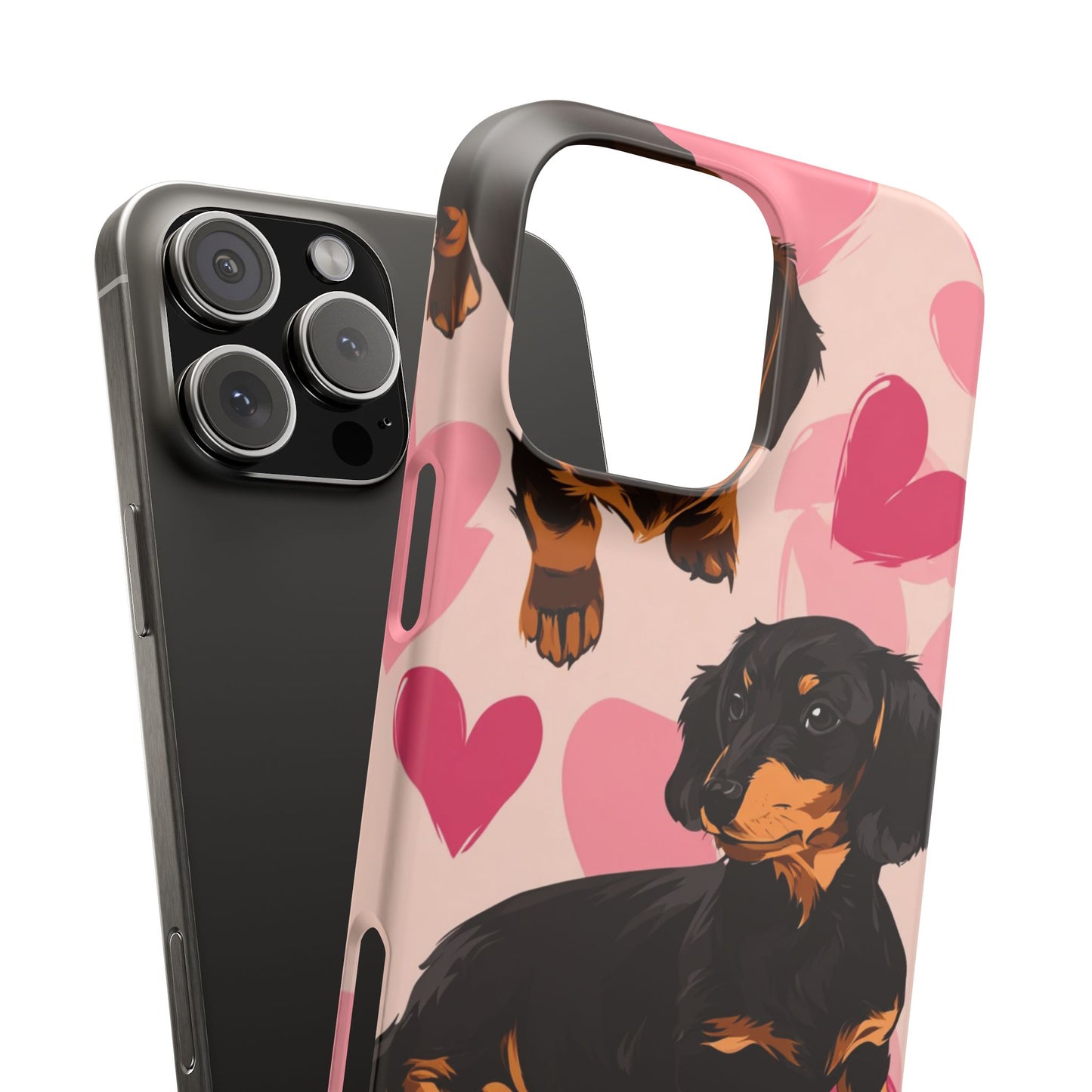 Pink Dachshund Love Phone Case for Iphone and Samsung Customistion and Free Shipping Avvialable