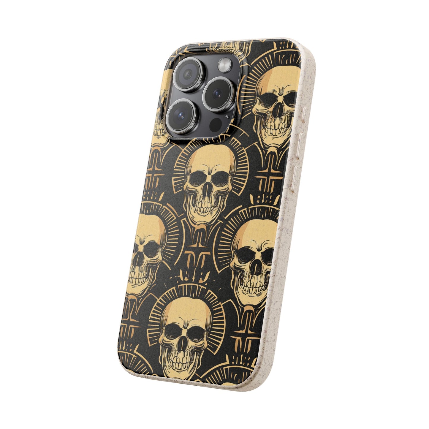 Skull Biodegradable Phone Case, Eco-Friendly iPhone Cover, Sustainable Gift, Cool Skull Design, Skull Art Accessories, Halloween Decor