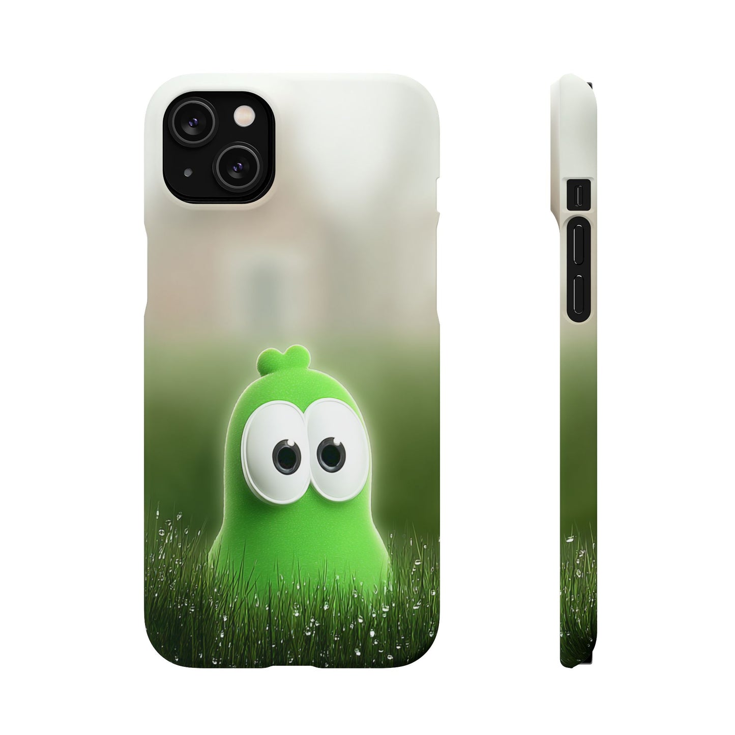 Cute Green Creature Phone Case, Snap Cases, Green Monster Phone Cover, Fun Phone Accessory, Playful Gift for Kids