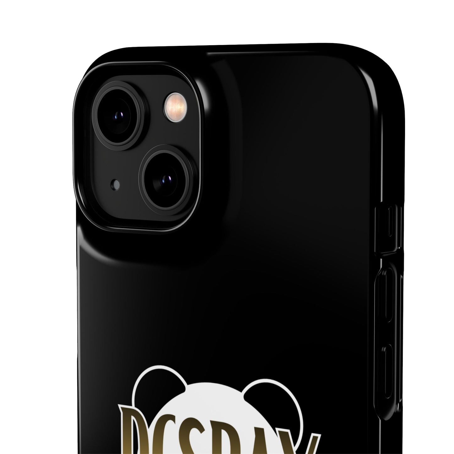 Phone Case — Glossy Black Custom "DCSBAY CUSTOM" Logo Snap Case