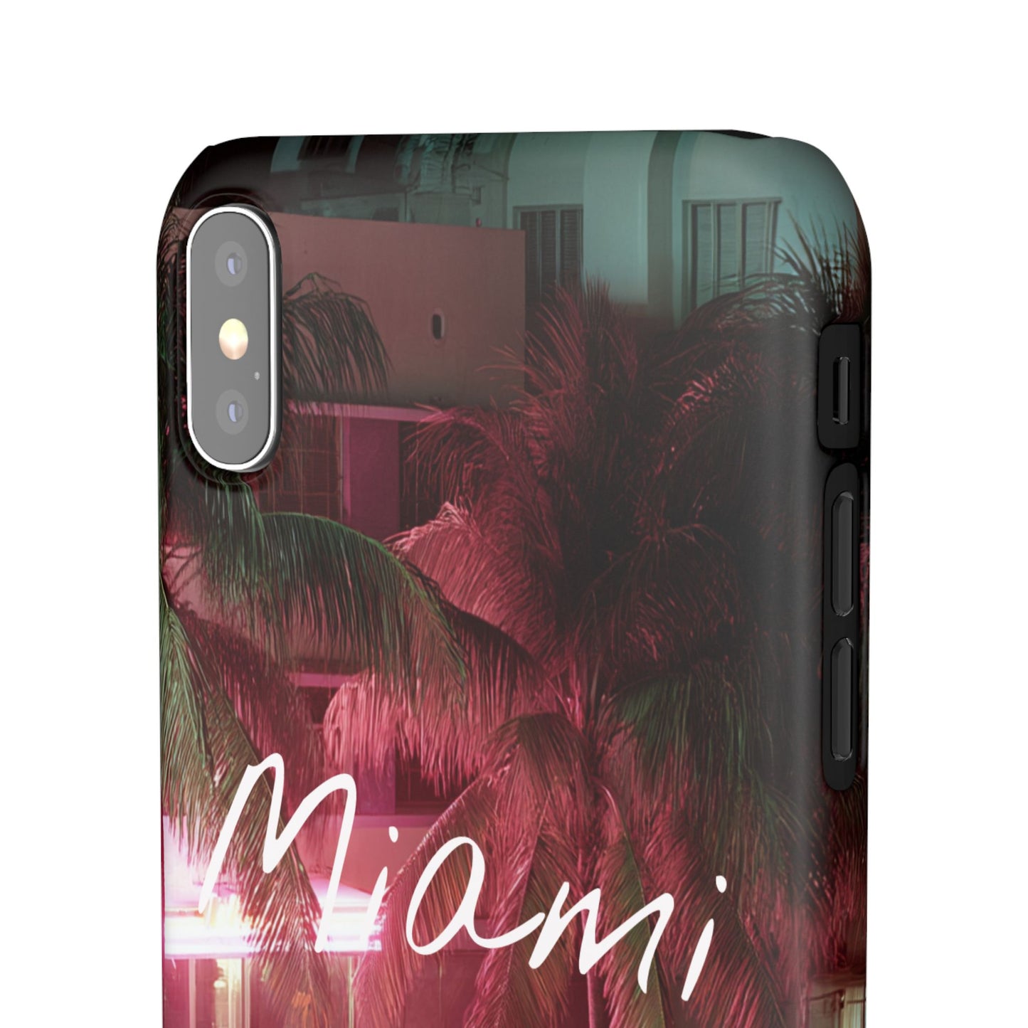 Miami Vibes Snap Case, Tropical Phone Cover, Summer Accessory, Gift for Travel Lovers, Neon Aesthetic, Beach-themed Tech