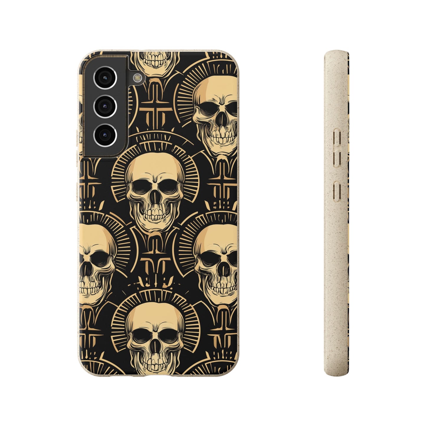 Skull Biodegradable Phone Case, Eco-Friendly iPhone Cover, Sustainable Gift, Cool Skull Design, Skull Art Accessories, Halloween Decor