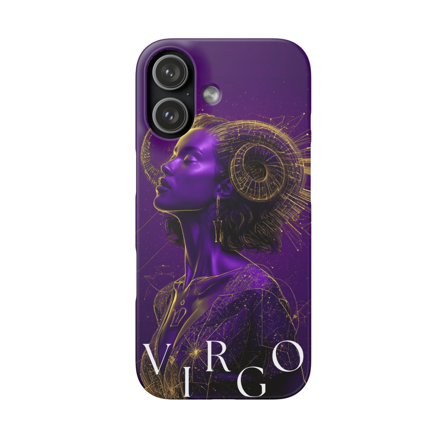 Purple & Gold Celestial Virgo Phone Case – Snap Cover for Samsung & iPhone