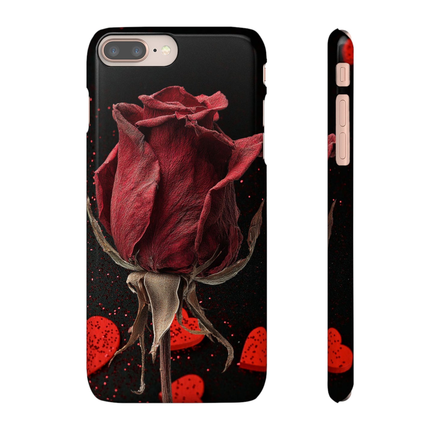 Romantic Rose Snap Case, Floral Phone Cover, Valentines Day Gift, Trendy Mobile Accessory, Heart Design Case, Elegant Phone Protector