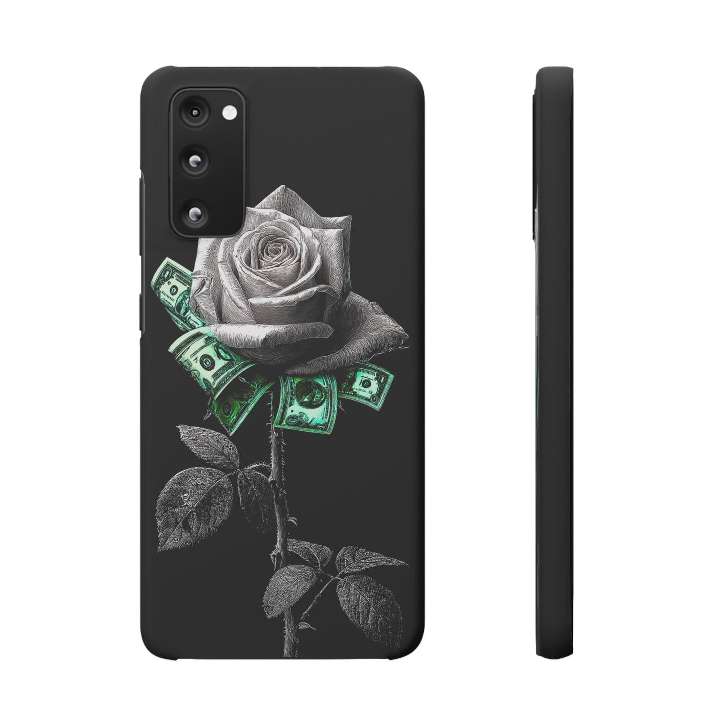 Stylish Rose & Money Snap Case - Floral Phone Protection, Trendy Gift for Him/Her, Birthday Present, Accessories for Teens