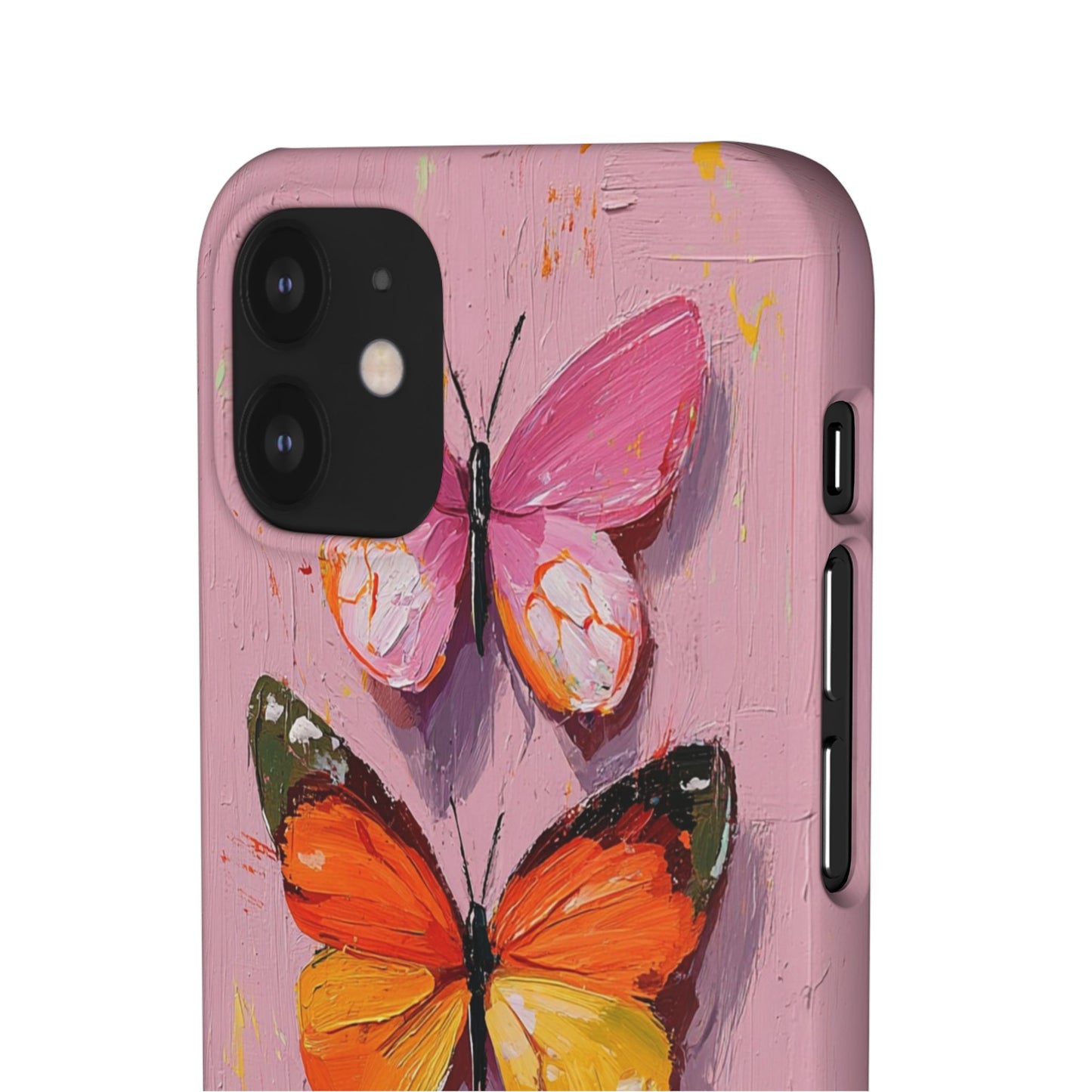 Pink Butterfly Snap Case Cover For iPhone and Samsung