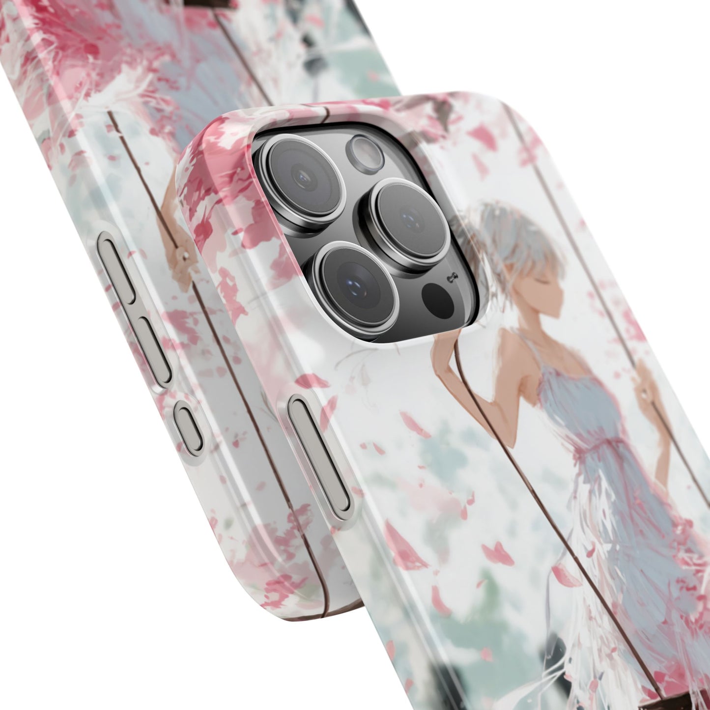 Elegant Floral Snap Cases for iPhone, Personalized Phone Covers, Cute Spring Gifts, Anime Aesthetic Accessories, Flower-themed Cell [...]