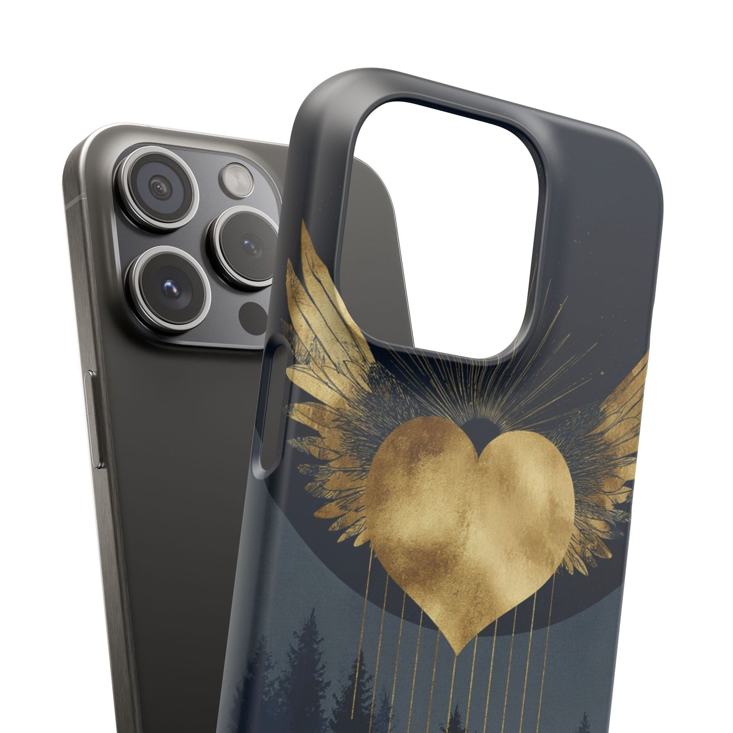 Heart Wing Snap Case, Elegant Phone Cover, Unique Gift, Artistic Accessory, Protective Case for Love and Romance