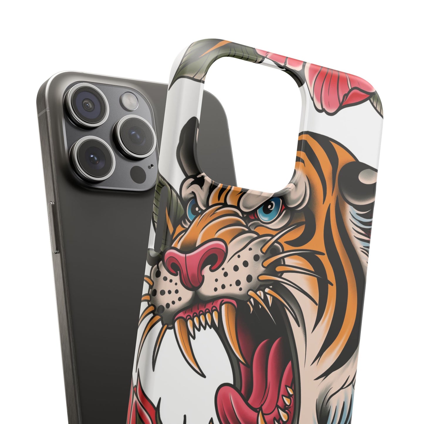 Tiger Floral Phone Case — Vintage Roaring Tiger Snap Case