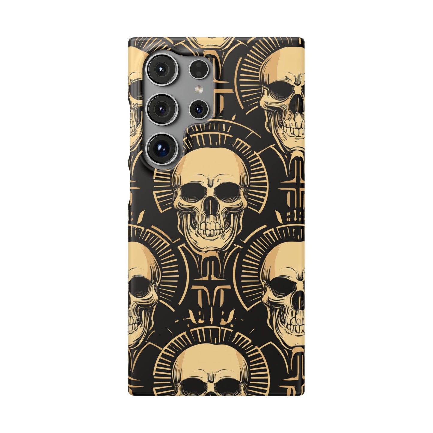 Skull Print Snap Case, Edgy Phone Cover for Goth Lovers, Protective Shell for Halloween, Unique Gift for Him or Her
