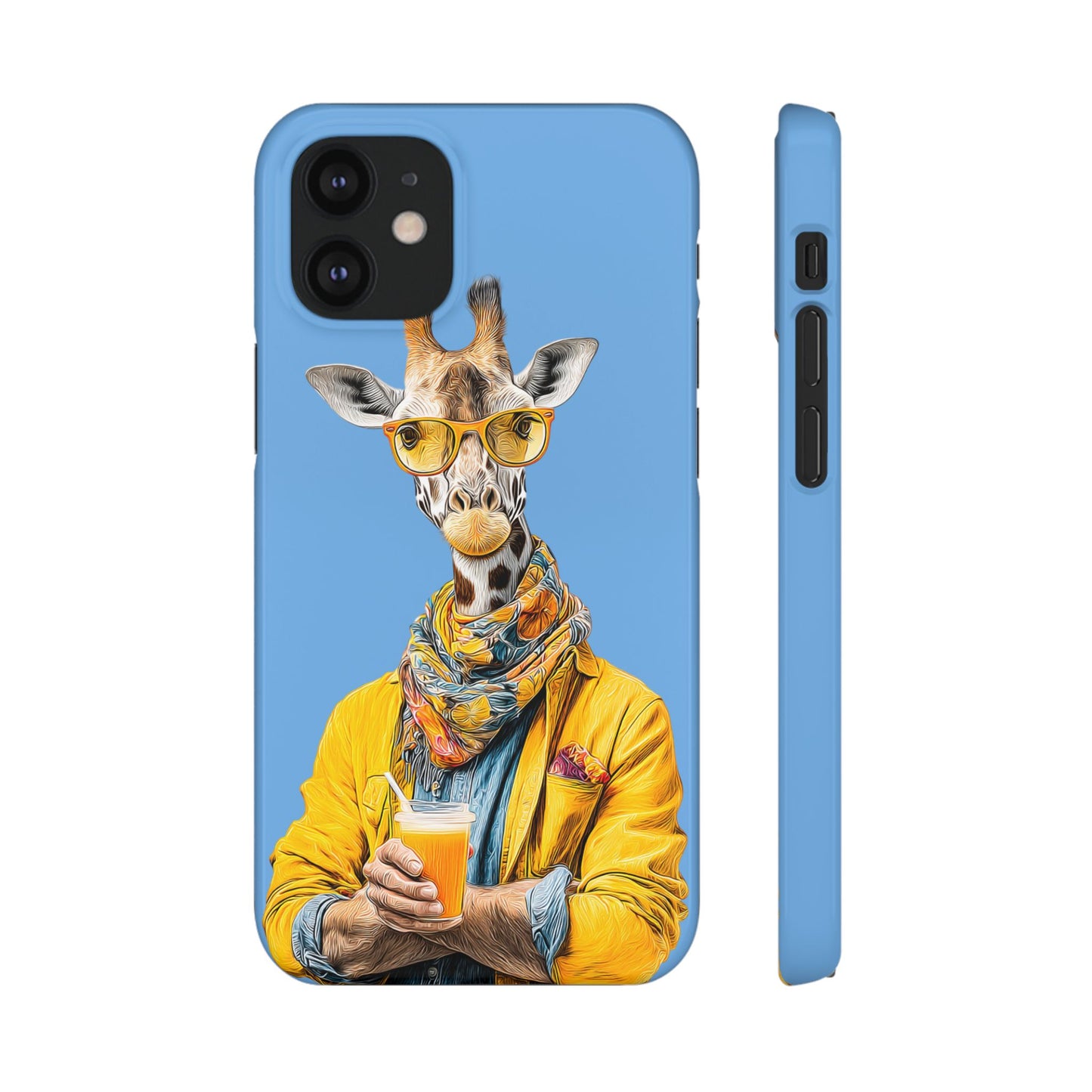 Giraffe Blue Snap Case Phone Cover for Animal Lover Iphone and Samsung models