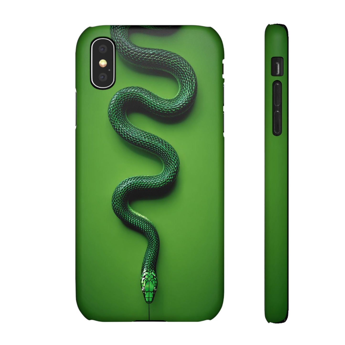 Green Snake Snap Case for iPhone, Stylish Phone Cover, Unique Gift, Trendy Accessory, Birthday, Nature Lover's Phone Case